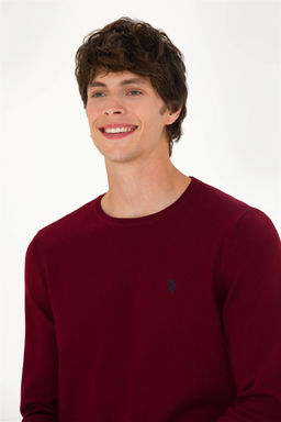 U. S. Polo Assn Мужской бордово-красный базовый свитер - U.s. polo assn фото 2