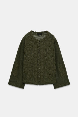 CHAQUETA COMBINADA CROCHET / Khaki - Zara фото 7