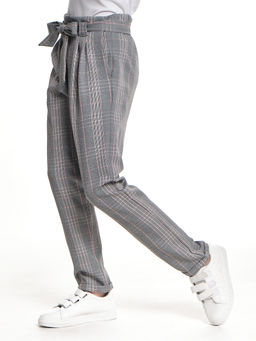 Брюки для девочки в клетку 22-6688 клетка/синий - Mini maxi фото 8