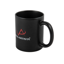 Посуда керамическая "VISTA-ARTISTA" VACMB-01 Кружка матовая черная с логотипом "VISTA-ARTISTA" 300 мл . .