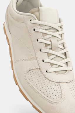 SPLIT SUEDE RUNNING TRAINERS - Zara фото 12