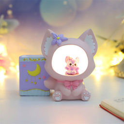 Ночник - подставка для канцелярских принадлежностей Baby fox, pink (17 см), пластик
