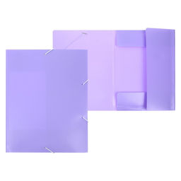 Цена за 2 шт. Папка на резинке А4, 500 мкм, Calligrata, Pastel, корешок 20 мм, до 150 листов, тиснение «песок», лаванда