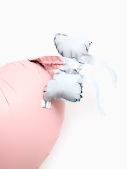 Цена за 2 шт. Воздушный шар фольгированный 36" «Розовое сердце с бантом»