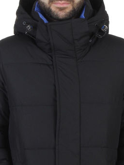6896 BLACK Куртка мужская зимняя удлиненная (200 гр. холлофайбер)