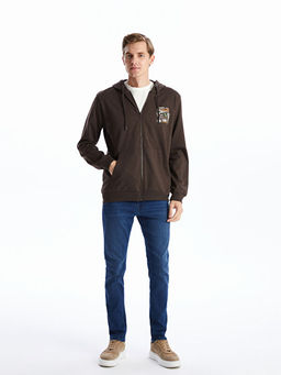 Kap??onlu Uzun Kollu Erkek Fermuarl? Sweatshirt