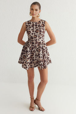 TRENDYOLMILLA Cok Renkli A-Kesim Poplin Dokuma Mini Elbise TPRSS25EL00108  фото 2