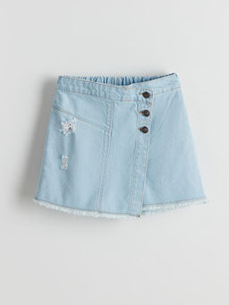 Beli Lastikli K?z ?ocuk Jean ?ort Etek