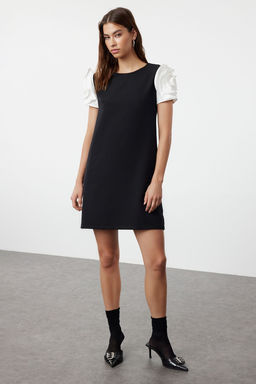 Siyah Gul Detayl? Mini Dokuma Elbise TWOSS24EL01094 - Trendyolmilla фото 4