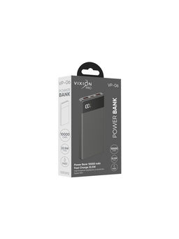 Внешний аккумулятор VIXION PRO VP-06, 10000мАч, USB+Type-C, 10000 мАч, LED-дисплей, черный
