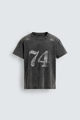 WASHED T-SHIRT WITH CONTRAST PRINTS - Zara фото 17