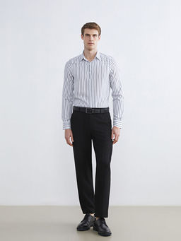 Slim Fit Uzun Kollu ?izgili Arm?rl? Erkek G?mlek