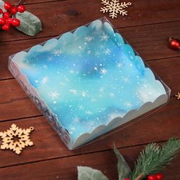 Цена за 5 шт. Коробка для печенья «Зимний лес», 18×18×3 см, Новый год