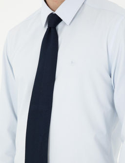 A__k Mavi Slim Fit Uzun Kollu Basic G_mlek
