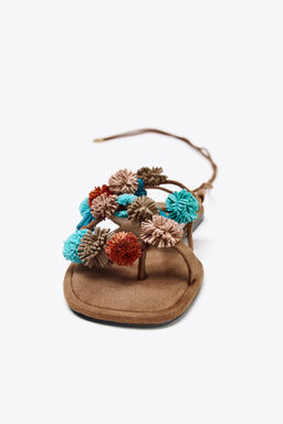 BEADED STRAPPY SANDALS - Zara фото 9