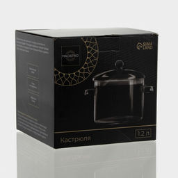 Кастрюля Magistro «Лия», 1.2 л, d=14 см, с крышкой, жаропрочное стекло, прозрачная