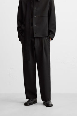 RELAXED FIT PLEATED TROUSERS - Zara фото 2