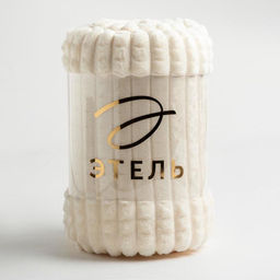 Плед Этель Клетка 200*220 см, цв.молочный, корал-флис, 240гр/м2, 100% полиэстер  фото 4