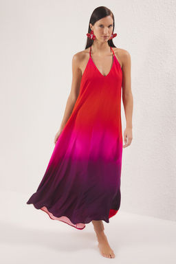 TRENDYOLMILLA Siyah Maxi Dokuma S?rt Dekolteli Plaj Elbisesi TBESS24EL00022 фото 16