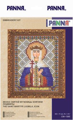 Набор для вышивания PANNA CM-1365 Икона св. мученицы княгини Людмилы 8.5 х 11 см
