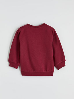 Bisiklet Yaka Bask?l? K?z ?ocuk Sweatshirt