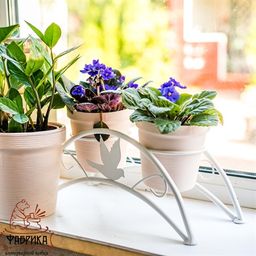 Подставка для цветов на подоконник 41-981W на 2 цветка - Фабрика интерьерной ковки фото 2