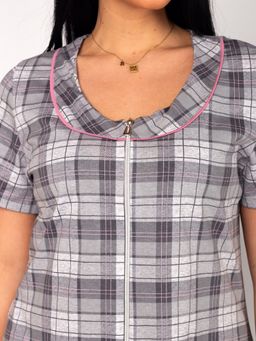 Халат женский кулирка на молнии ИЛОНА СЕРЫЙ - Domtrik фото 4