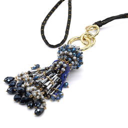 Подвеска из циркона на кожаном шнурке, 76см