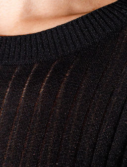 Джемпер с коротким рукавом тонкой вязки из вискозы с люрексом - Vilatte фото 3