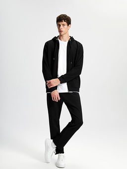 Kap??onlu Uzun Kollu Erkek Fermuarl? Sweatshirt