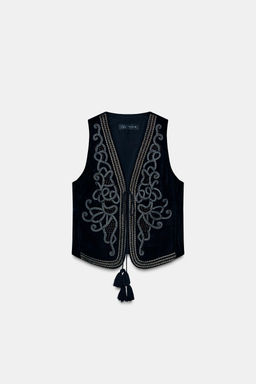 EMBROIDERED VELVET WAISTCOAT ZW COLLECTION