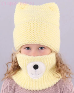 18-11-L Комплект для девочки флис (шапка+снуд) (48-50)