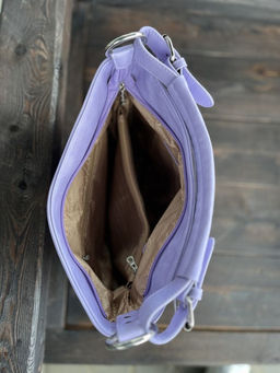 Женская сумка хобо из эко кожи 007 Фиолетовый - Cidirro фото 6