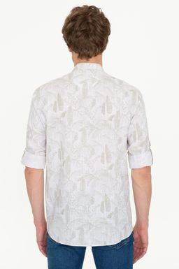 U. S. Polo Assn Мужская рубашка цвета хаки с длинным рукавом - U.s. polo assn фото 4