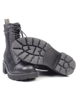 01-M03 BLACK Ботинки демисезонные женские (натуральная кожа, велюр, байка) - Фабричный китай фото 15