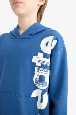 Kap__onlu Kanguru Cepli Bask_l_ Sweatshirt Erkek _ocuk - Defacto фото 5
