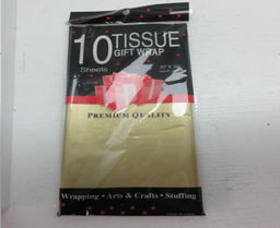 Бумага упаковочная тишью 50х66 см набор 10 листов / CQ102 /уп 200/золото