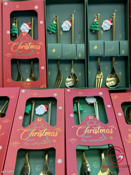 Набор приборов для десерта новогодние