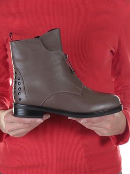 04-XH-FT547-9118-2M KHAKI Ботинки женские (натуральная кожа, натуральный мех) - Фабричный китай фото 4