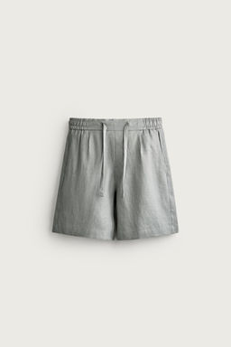 BERMUDA RELAXED FIT 100% LINO / Gris claro - Zara фото 11