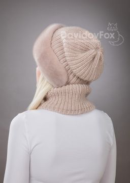 Комплект Ника норка трикотаж кизил манишка