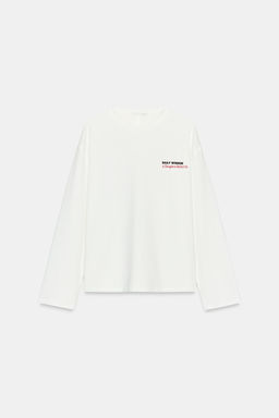 LONG SLEEVE SLOGAN T-SHIRT - Zara фото 10