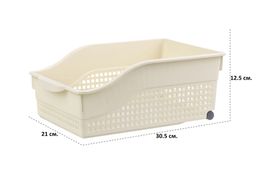 Контейнер хозяйственный 30,5*21*12,5 см Лофт слоновая кость на колесах широкий (модель - 622026) - Elan gallery фото 2