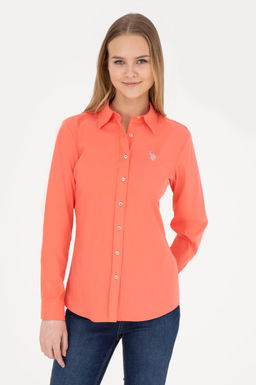 U. S. Polo Assn / Женская базовая рубашка с длинным рукавом цвета граната