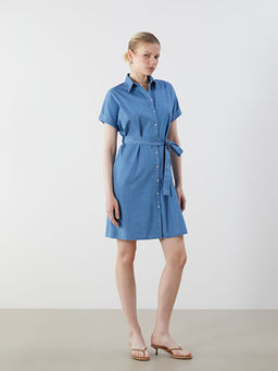 G?mlek Yaka Ku?akl? Jean Elbise