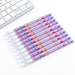 Цена за 10 шт. Ручка шариковая, синяя паста 0.5 мм с колпачком пластик Вдохновляй красотой