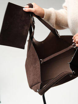 Замшевая сумка с матрешкой Vasilisa DBR 31210 коричневый шоколад фото 11