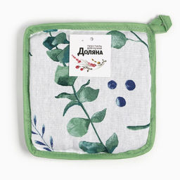 Прихватка Доляна Eucalyptus 19х19см,100%хл, рогожка 164 гр/м2  фото 4