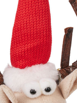 Фигура текстиль «Новогодний лосик» 58 см, 10 LED, от батареек CR2032×1, свечение тёплое белое