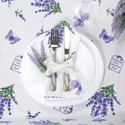 Столовый набор Сиреневая дымка:скатерть 150*250 см.+12 салф. рогожка